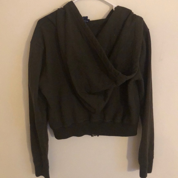 Dark green cropped zip up - Picture 2 of 2